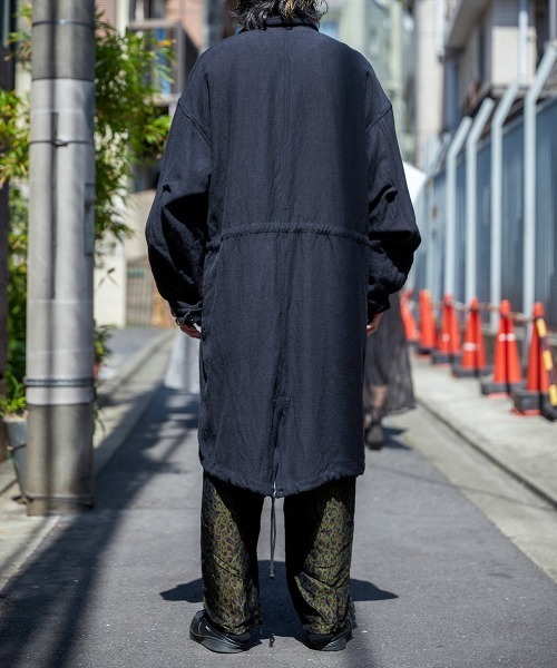 22AW marka ウール リネン バックサテン モッズパーカー Navy 1 MARKA マーカ 22aw “ウール リネン バックサテン モッズパーカー