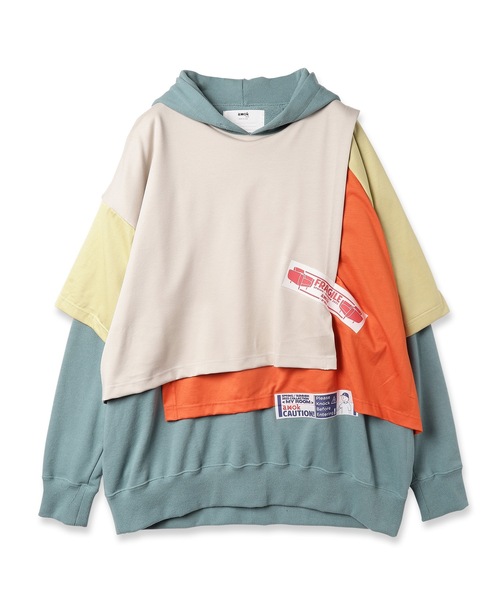 amok(アモク)の「FRAGILE TAPE PARKA(パーカー・メンズ・チャコール/ブルー・M/S/L)」の16枚目の写真