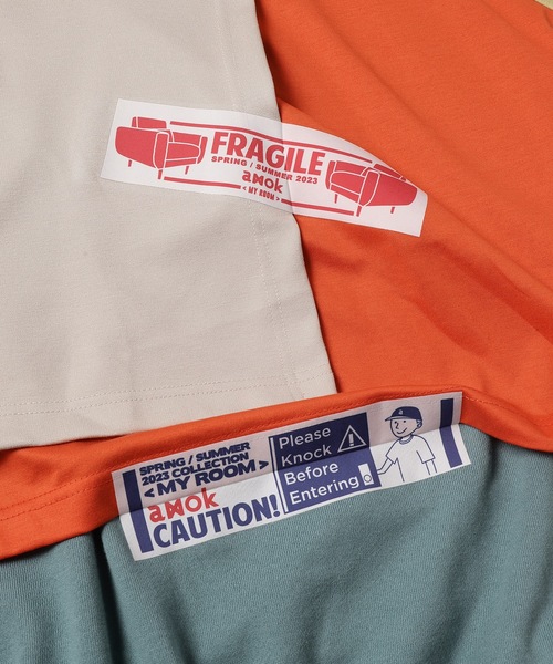 amok（アモク）の「FRAGILE TAPE PARKA（パーカー・メンズ・チャコール/ブルー・M/S/L）」の5枚目の写真