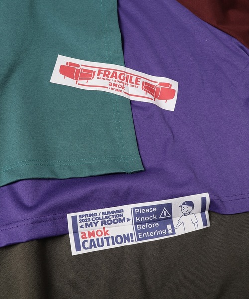 amok(アモク)の「FRAGILE TAPE PARKA(パーカー・メンズ・チャコール/ブルー・M/S/L)」の14枚目の写真