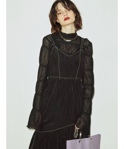 jouetie(ジュエティ)の「ナイロンジャンパースカート(ジャンパースカート・レディース・パープル/ブルー/ピンク/ブラック・MEDIUM)」の8枚目の写真