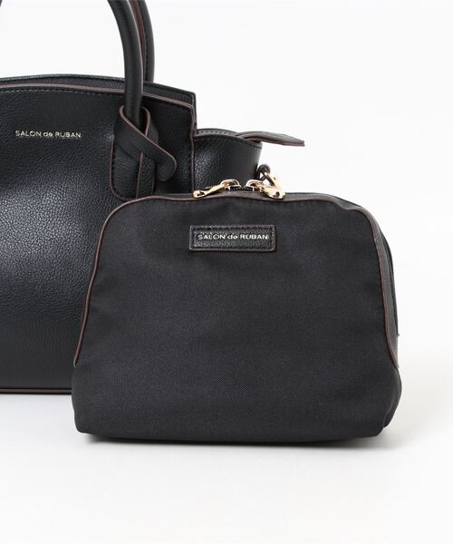 SALON de RUBAN(サロンドルヴァン)の「【SALON de RUBAN / サロン ド ルヴァン】 2wayハンドバッグ ポーチ付き(ハンドバッグ・レディース・ブラック/グレー/ブルー/パープル/グリーン/ライトグレー/ホワイト/ベージュ/ラベンダー/アイボリー/キャメル/レッド/ダークグリーン・FREE)」の17枚目の写真