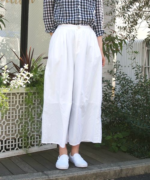 Another Edition(アナザーエディション)の「オックスフォードワイドパンツ/ AEBC OX WID PT◆(その他パンツ・レディース・ホワイト・フリー)」の1枚目の写真
