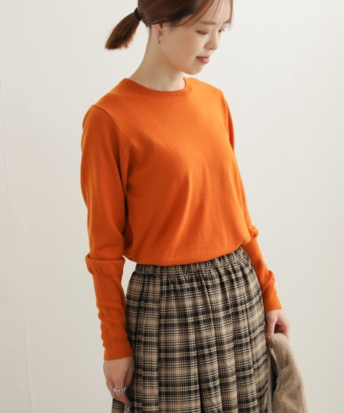 URBAN RESEARCH DOORS（アーバンリサーチドアーズ）の「ウールロングリブスリーブニット（ニット/セーター・レディース・ブラック/ブルー/オレンジ・MEDIUM）」の21枚目の写真