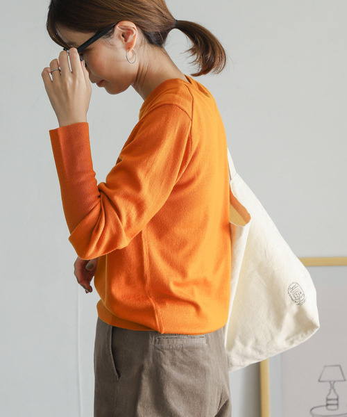 URBAN RESEARCH DOORS（アーバンリサーチドアーズ）の「ウールロングリブスリーブニット（ニット/セーター・レディース・ブラック/ブルー/オレンジ・MEDIUM）」の10枚目の写真