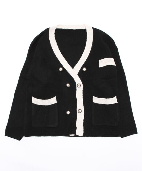 Jasmine Grandiflorum（ジャスミングランディフローラム）の「【Jasmine】ビッグシルエットダブルボタンニットカーディガン（カーディガン/ボレロ・レディース・ブラック/レッド/ブルー/グリーン/ホワイト・FREE）」の8枚目の写真