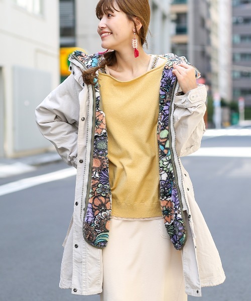 リトアニア？ ビンテージ いっちん描き 鳥花文 ピッチャー 花入 スリップウェア チチカカ（チチカカ）の「エスニックフラワーフリースジャケット