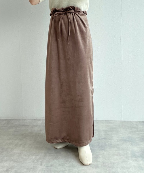 w closet（ダブルクローゼット）の「【マルチウェイ】マットベロアキャミワンピース（ワンピース・レディース・ダークブラウン系1/ブラック/ピンクベージュ・FREE）」の15枚目の写真