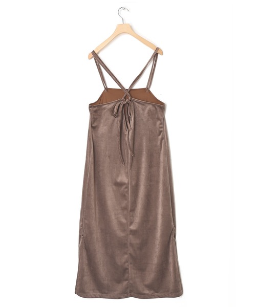 w closet（ダブルクローゼット）の「【マルチウェイ】マットベロアキャミワンピース（ワンピース・レディース・ダークブラウン系1/ブラック/ピンクベージュ・FREE）」の17枚目の写真