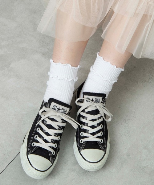 WEGO(ウィゴー)の「WEGO/ダブルメローソックス(ソックス/靴下・レディース・ピンク/イエロー/ブルー/オフホワイト/ブラック/ホワイト系その他/グレー/ホワイト/サックスブルー/グレー系その他・FREE)」の1枚目の写真