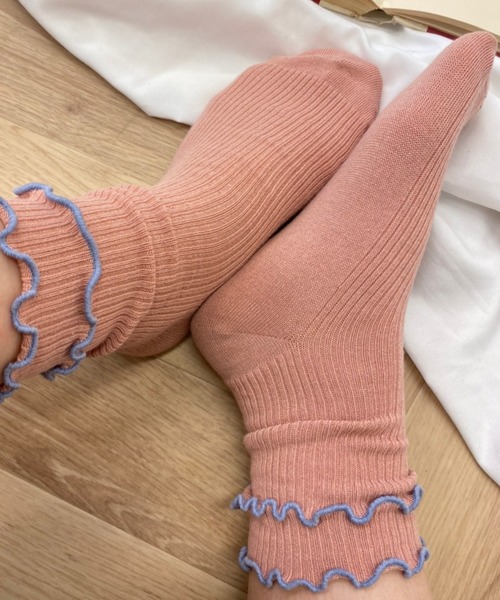 WEGO(ウィゴー)の「WEGO/ダブルメローソックス(ソックス/靴下・レディース・ピンク/イエロー/ブルー/オフホワイト/ブラック/ホワイト系その他/グレー/ホワイト/サックスブルー/グレー系その他・FREE)」の20枚目の写真