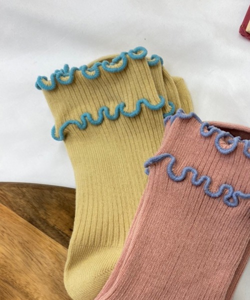 WEGO(ウィゴー)の「WEGO/ダブルメローソックス(ソックス/靴下・レディース・ピンク/イエロー/ブルー/オフホワイト/ブラック/ホワイト系その他/グレー/ホワイト/サックスブルー/グレー系その他・FREE)」の15枚目の写真