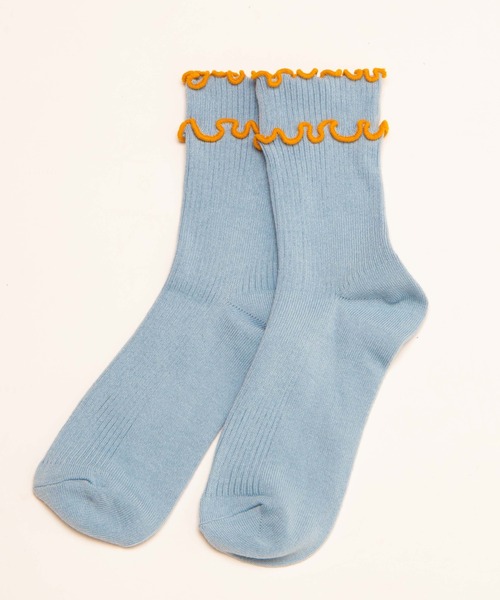 WEGO(ウィゴー)の「WEGO/ダブルメローソックス(ソックス/靴下・レディース・ピンク/イエロー/ブルー/オフホワイト/ブラック/ホワイト系その他/グレー/ホワイト/サックスブルー/グレー系その他・FREE)」の21枚目の写真