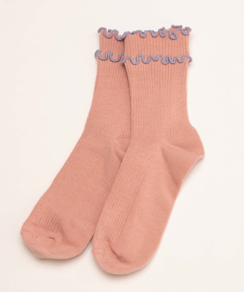 WEGO(ウィゴー)の「WEGO/ダブルメローソックス(ソックス/靴下・レディース・ピンク/イエロー/ブルー/オフホワイト/ブラック/ホワイト系その他/グレー/ホワイト/サックスブルー/グレー系その他・FREE)」の19枚目の写真