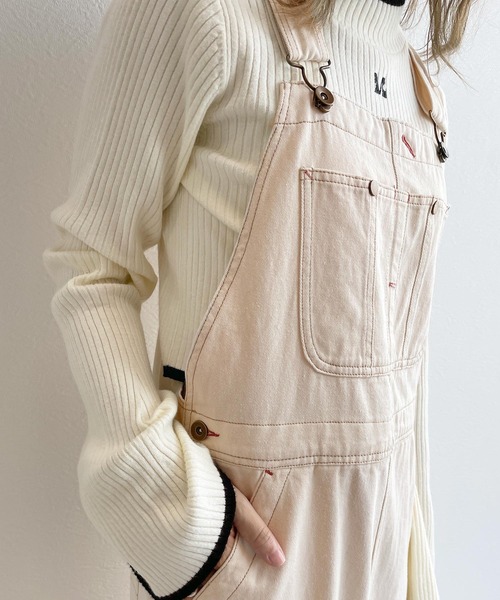 w closet(ダブルクローゼット)の「バックスリットサロペットジャンパースカート(サロペット/オーバーオール・レディース・グレー/アイボリー・FREE)」の14枚目の写真