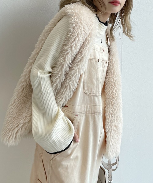 w closet(ダブルクローゼット)の「バックスリットサロペットジャンパースカート(サロペット/オーバーオール・レディース・グレー/アイボリー・FREE)」の10枚目の写真