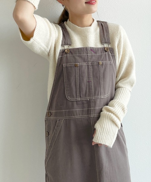 w closet(ダブルクローゼット)の「バックスリットサロペットジャンパースカート(サロペット/オーバーオール・レディース・グレー/アイボリー・FREE)」の18枚目の写真