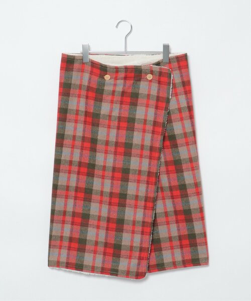 LBC（エルビーシー）の「チェック柄ブランケット（ブランケット・レディース・ブラック/オレンジ系・FREE）」の4枚目の写真