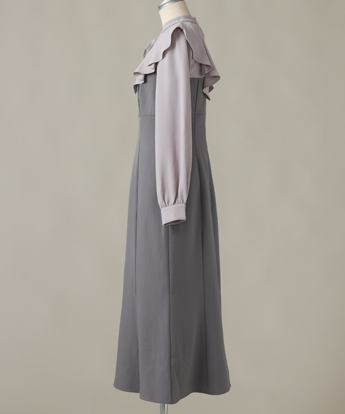 Cheek（チーク）の「長袖フリルドッキングワンピース（ワンピース・レディース・ブラック/グレー・SMALL/MEDIUM）」の5枚目の写真