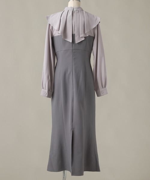 Cheek（チーク）の「長袖フリルドッキングワンピース（ワンピース・レディース・ブラック/グレー・SMALL/MEDIUM）」の6枚目の写真