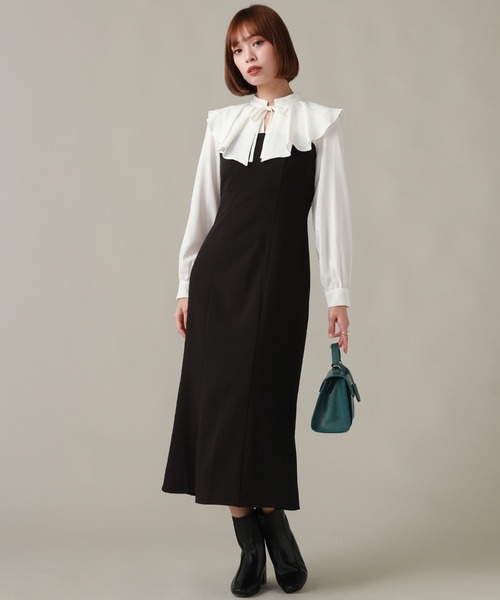 Cheek（チーク）の「長袖フリルドッキングワンピース（ワンピース・レディース・ブラック/グレー・SMALL/MEDIUM）」の10枚目の写真