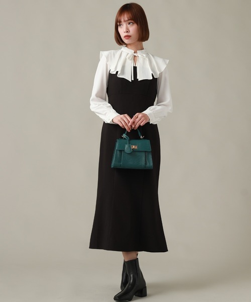 Cheek（チーク）の「長袖フリルドッキングワンピース（ワンピース・レディース・ブラック/グレー・SMALL/MEDIUM）」の11枚目の写真