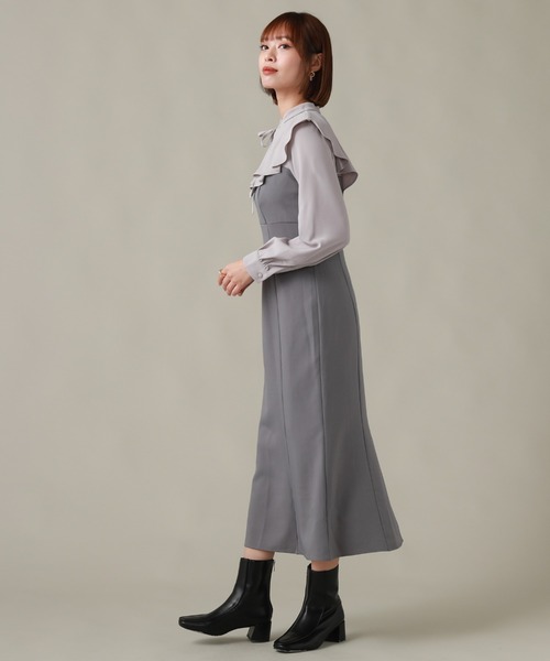 Cheek（チーク）の「長袖フリルドッキングワンピース（ワンピース・レディース・ブラック/グレー・SMALL/MEDIUM）」の18枚目の写真