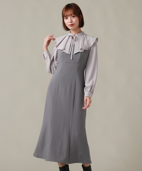 Cheek（チーク）の「長袖フリルドッキングワンピース（ワンピース・レディース・ブラック/グレー・SMALL/MEDIUM）」の19枚目の写真