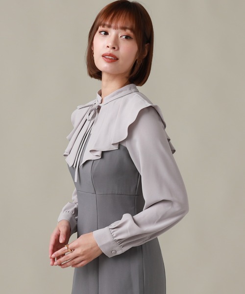 Cheek（チーク）の「長袖フリルドッキングワンピース（ワンピース・レディース・ブラック/グレー・SMALL/MEDIUM）」の22枚目の写真