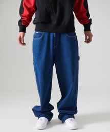 FUBU（ フブ）の「FUBU フブ デニムパンツ ポケット付き ロゴ ウォッシュ加工 コットン ロングパンツ アメカジ ペインターパンツ ワークパンツ（デニムパンツ・レディース）」