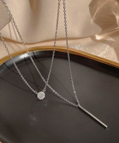 LAC-VERT（ラック・ヴェール）の「２連シンプルネックレス（ネックレス・レディース・シルバー・FREE）」の2枚目の写真