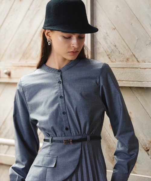 Cheek(チーク)の「コルセットベルト付きプリーツワンピース(ワンピース・レディース・ネイビー/グレー/カーキ・SMALL/MEDIUM)」の18枚目の写真