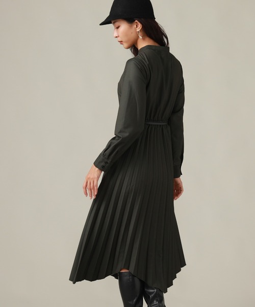 Cheek(チーク)の「コルセットベルト付きプリーツワンピース(ワンピース・レディース・ネイビー/グレー/カーキ・SMALL/MEDIUM)」の13枚目の写真