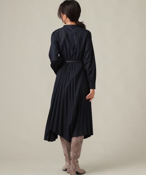 Cheek(チーク)の「コルセットベルト付きプリーツワンピース(ワンピース・レディース・ネイビー/グレー/カーキ・SMALL/MEDIUM)」の8枚目の写真