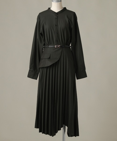 Cheek(チーク)の「コルセットベルト付きプリーツワンピース(ワンピース・レディース・ネイビー/グレー/カーキ・SMALL/MEDIUM)」の11枚目の写真