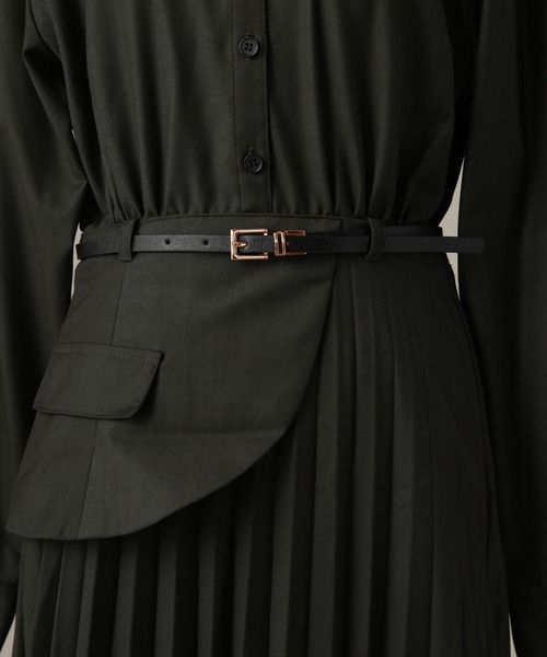 Cheek(チーク)の「コルセットベルト付きプリーツワンピース(ワンピース・レディース・ネイビー/グレー/カーキ・SMALL/MEDIUM)」の20枚目の写真