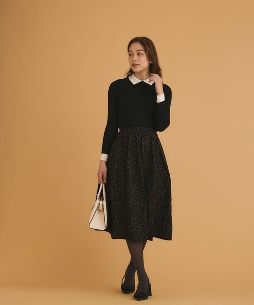 フラワープリントフレアスカート（スカート）｜Edit Sheen（エディット