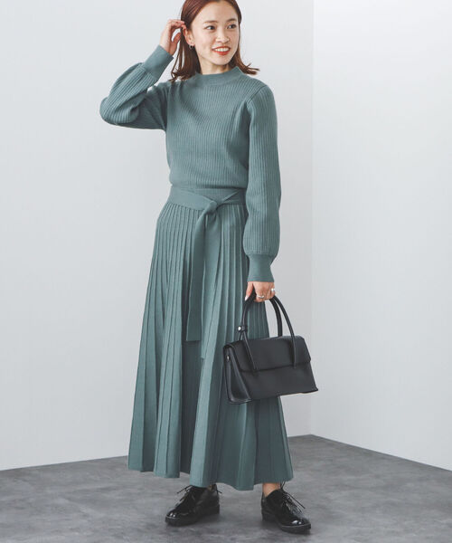 BEAMS HEART（ビームスハート）の「BEAMS HEART / リブニット セットアップ【セットアイテム】（ワンピース・レディース・グリーン系その他4/ベージュ/ネイビー・SMALL/MEDIUM）」の13枚目の写真