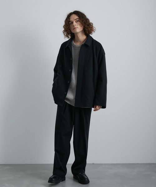 JUNRED(ジュンレッド)の「ウォームダブルクロスワイドパンツ(スラックス・メンズ・グレー系その他/ホワイト系その他/ブラック/チャコールグレー・L/M/S)」の13枚目の写真