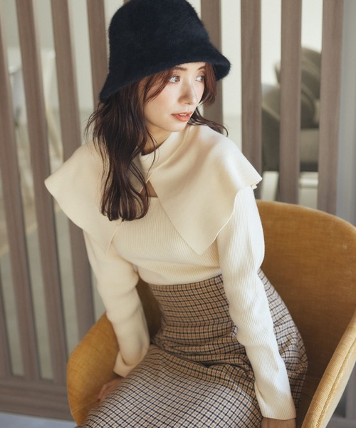 mysty woman（ミスティウーマン）の「【WEB限定】あざとセーラーニット