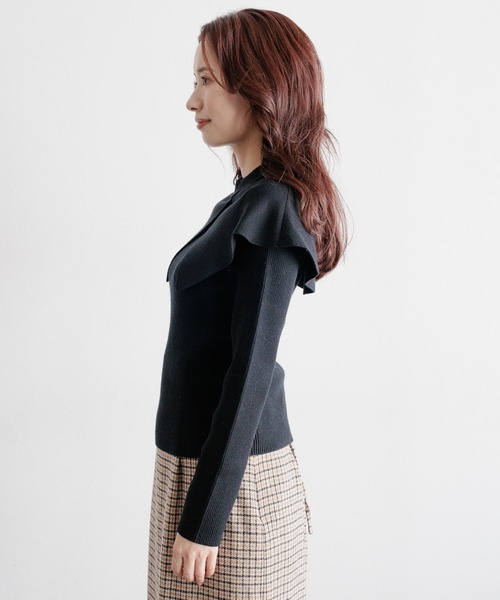 mysty woman（ミスティウーマン）の「【WEB限定】あざとセーラーニット　180170（ニット/セーター・レディース・ブラック/アイボリー/モカ・FREE）」の14枚目の写真