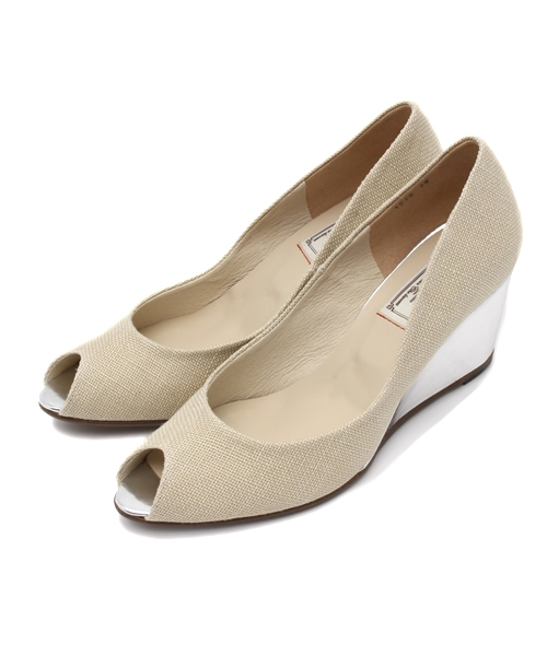 LUSSO MALENA（ルッソマレーナ）の「キャンパス生地ウエッジパンプス（パンプス・レディース・ベージュ/ネイビー/オレンジ/ブラック・35/37/39/36/38）」の3枚目の写真