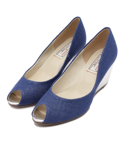 LUSSO MALENA（ルッソマレーナ）の「キャンパス生地ウエッジパンプス（パンプス・レディース・ベージュ/ネイビー/オレンジ/ブラック・35/37/39/36/38）」の4枚目の写真