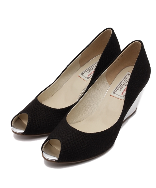 LUSSO MALENA（ルッソマレーナ）の「キャンパス生地ウエッジパンプス（パンプス・レディース・ベージュ/ネイビー/オレンジ/ブラック・35/37/39/36/38）」の2枚目の写真