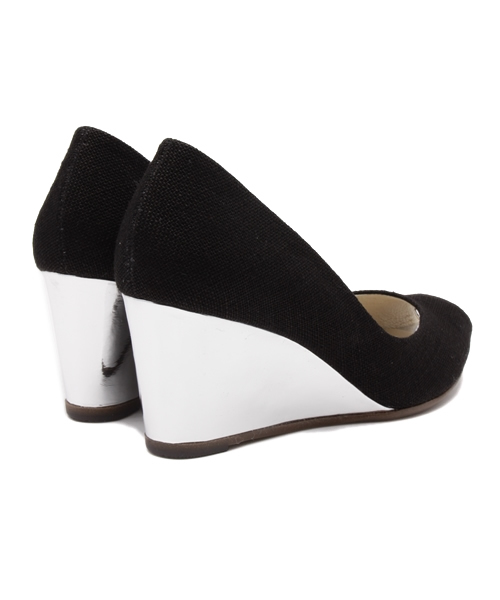LUSSO MALENA（ルッソマレーナ）の「キャンパス生地ウエッジパンプス（パンプス・レディース・ベージュ/ネイビー/オレンジ/ブラック・35/37/39/36/38）」の7枚目の写真