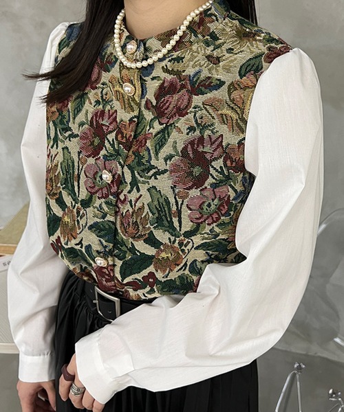 kutir（クティール）の「ゴブランブラウス（シャツ/ブラウス・レディース・オレンジ/アイボリー/ブラック・FREE）」の8枚目の写真