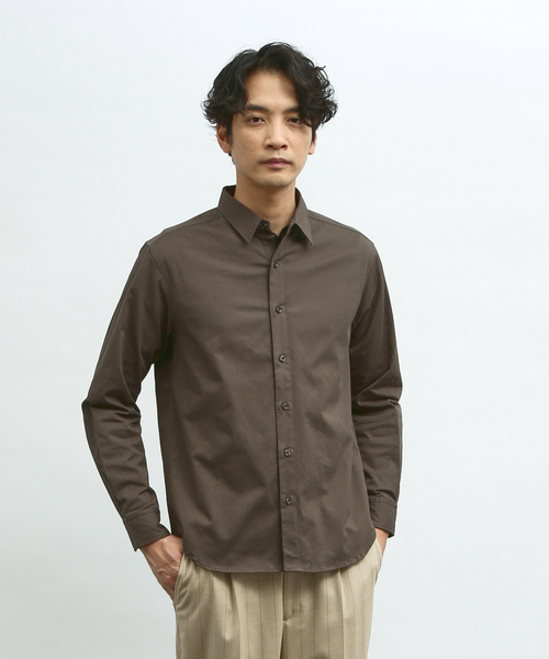 ABAHOUSE(アバハウス)の「ストレッチコットン レギュラーカラー シャツ(シャツ/ブラウス・メンズ・チャコールグレー/カーキ/ホワイト/ネイビー・44/46/48)」の3枚目の写真