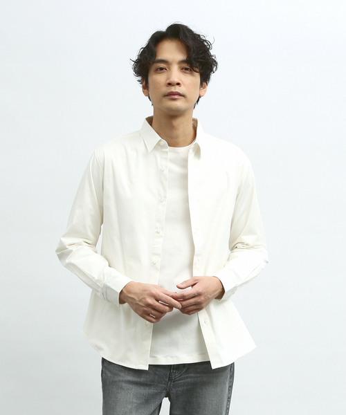 ABAHOUSE(アバハウス)の「ストレッチコットン レギュラーカラー シャツ(シャツ/ブラウス・メンズ・チャコールグレー/カーキ/ホワイト/ネイビー・44/46/48)」の9枚目の写真
