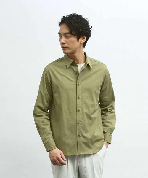 ABAHOUSE(アバハウス)の「ストレッチコットン レギュラーカラー シャツ(シャツ/ブラウス・メンズ・チャコールグレー/カーキ/ホワイト/ネイビー・44/46/48)」の5枚目の写真