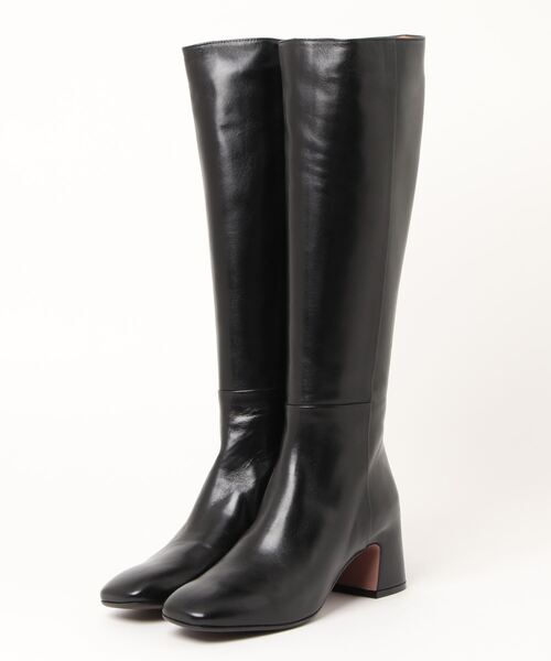 【セール】【mara bini】スクエアトウカバードヒールロングブーツ(E13297)（ブーツ）｜INTER-CHAUSSURES（インターショシュール）